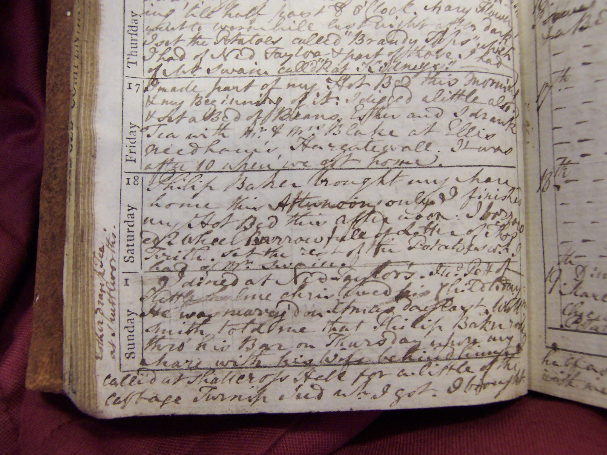 Ellis Needham reference in Parson Brown's diary